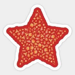 Christmas Gingerbread Star Sticker